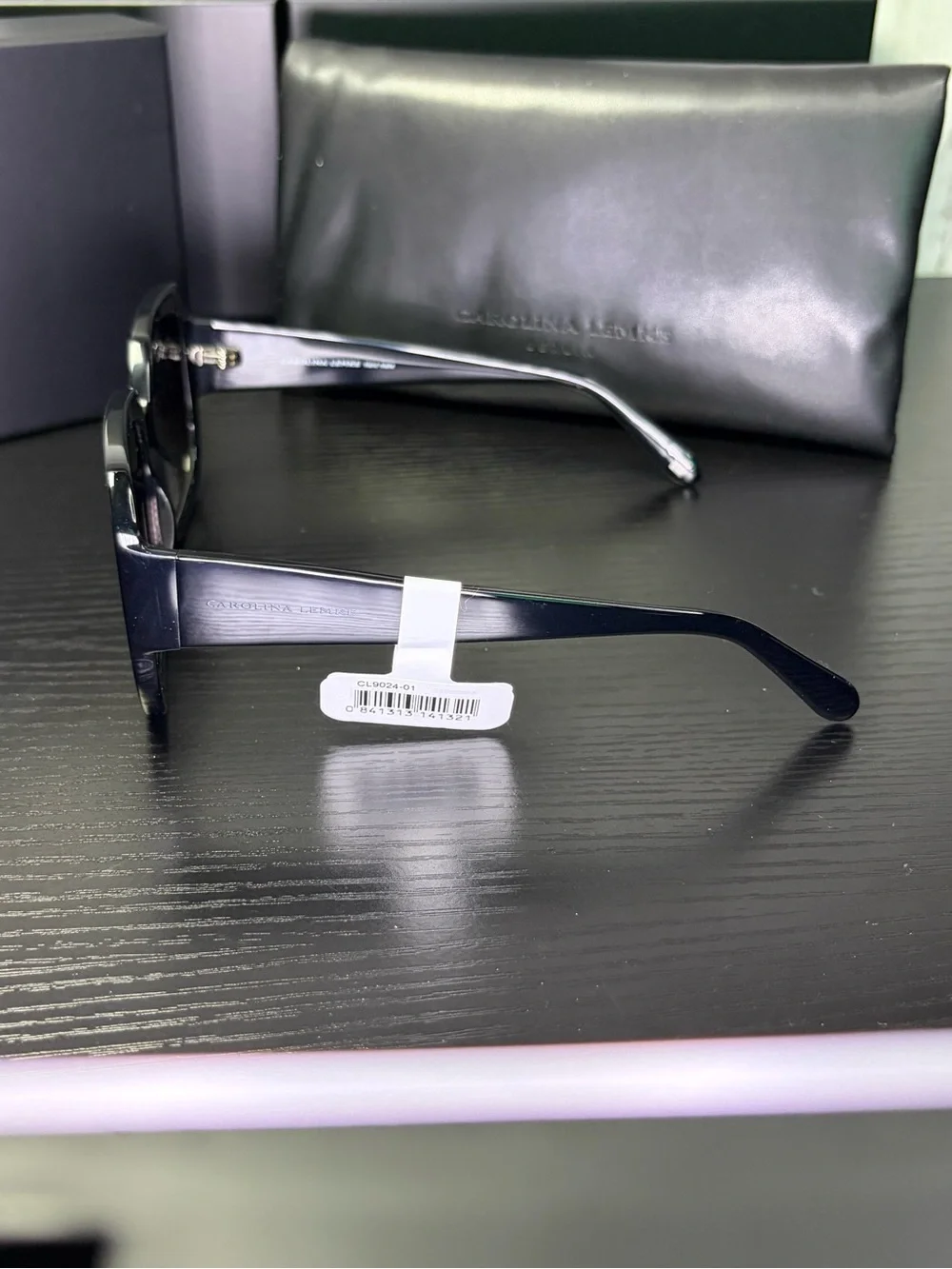 Carolina Lemke Women's Black Square Sunglasses
